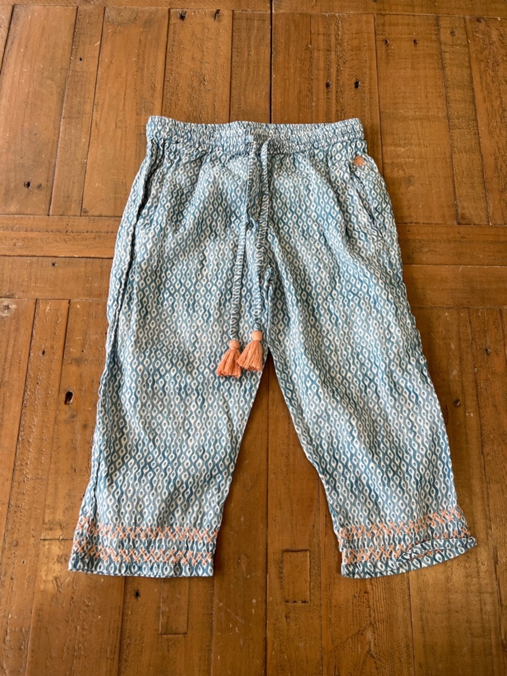 Baby cottons blue geometric embroidered Bohemia top and pants set kids 3 - Picture 7 of 11